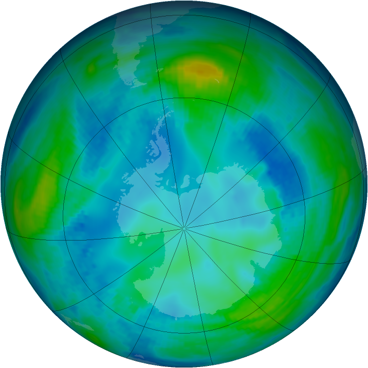 Antarctic ozone map for 10 May 1998